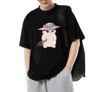 Cypher Cat Cute Surprised Penguin Valorant Men Women T Shirts O-Neck Quality Cotton Summer Printed Unisex Harajuku Game Custom Black 3XL