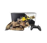 CyplayMach Bulldozer télécommandé 1:16 - Véhicule de construction RC entièrement fonctionnel de style D9R avec lame en métal, pistes, lumières et son - pour les amateurs et les collectionneurs