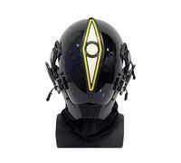 CyplayMach Casque futuriste à DEL à un œil avec lueur verticale, alimenté par piles, pour Halloween, cosplay et événements costumés