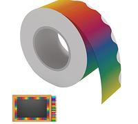 cypreason Bordures arc-en-ciel colorées pour salle de classe - 20 m - Dégradé arc-en-ciel - Pour tableau d'affichage, bureau, décoration de chambre et décoration de salle de classe