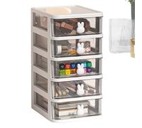 cypreason Cosmétique Organisateur Tiroirs Maquillage Tiroir Boîte Bureau Rangement Plastique avec Tiroirs Lapin Poignée Cosmétique Boîte Rangement CommoTransparent