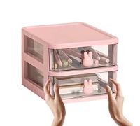 cypreason Cosmétique Organisateur Tiroirs Maquillage Tiroir Boîte Bureau Rangement Plastique avec Tiroirs Lapin Poignée Cosmétique Boîte Rangement CommoTransparent
