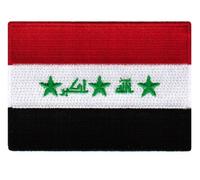 Cypress Collectibles - Écusson drapeau de l'Irak - Applique brodée de qualité supérieure - Pays du Moyen-Orient - Thermocollant - Dimensions : 8,9 x 6,3 cm