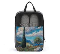Cypress Trees Sac à chaussures d'extérieur Sac à chaussures de voyage étanche Sac de rangement de chaussures avec fermeture éclair et poignée Sac à chaussures Pochette à chaussures de golf Sac à
