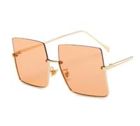 CYQDMDSM sonnenbrille Vintage Retro Big Frame Metal Oculos De Sol Lunettes Soleil Lentilles Colorées Protection Shades Plage