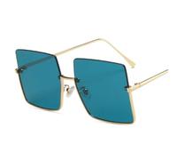CYQDMDSM sonnenbrille Vintage Retro Big Frame Metal Oculos De Sol Lunettes Soleil Lentilles Colorées Protection Shades Plage