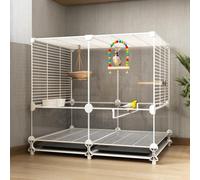 CYQQRDZSW Cage Oiseau Panoramique Transparente de 63 cm de Grande Taille pour Perroquet, Accessoires pour Petite Perruche, Canari, Calopsitte, Perruche du Soleil