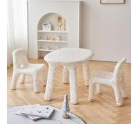 CYQQRDZSW Ensemble Bureau et Chaises pour Enfants de 3 À 8 Ans, Table d'art en Plastique avec 2 Sièges, Bureau Enfant pour Dessiner et Manger