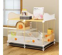 CYQQRDZSW Petite Cage a Lapin a 2 Niveaux, Clapier d'intérieur avec Espace de Rangement, Clôture pour Petits Animaux (Furet, Chinchilla, Hérisson)