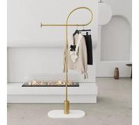 CYQQRDZSW Porte Manteau sur Pieds, Porte-manteau d'angle, Porte-manteau en fer Forgé, Porte Manteax a Base de Marbre for Chambre, Salon, Bureau(Gold)