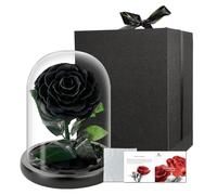 Cyrabota Fleurs préservées dans un dôme en verre, cadeau de roses éternelles de taille moyenne, cadeau pour la livraison, rose éternelle durable pour femme, maman, épouse, petite amie, grand-mère