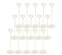 Cyrank 15PCS Mini Porte-Numéros de Table, Support de Numéro de Photo en Forme de Coeur Porte-Panneaux de Table Supports de Cartes de Place Clips de Menu pour Fête de Mariage Réception de (Or)