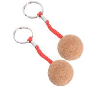 Cyrank 2 Pièces Porte-Clés Flottant à Liège, Porte-Clés Flottants en Bois Porte Clef Flottant Porte-Clés en Liège Boule Porte-Clés De Sport Aquatique pour Bateau à Voile Flotteur Kayak