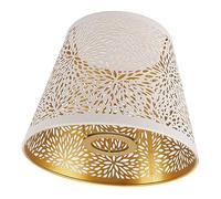 Cyrank Abat-Jour en Métal, Abat-Jour Creux Blanc, Lampe Baril Décorative, Motif De Fleurs Sculptées, Couverture Lumineuse, Abat-Jour De Table en Fer, Abat-Jour Moderne pour la Maison, Le Salon