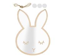 Cyrank Autocollant Miroir Acrylique, Miroir Décoratif en Forme de Lapin/Nuage Autocollants Muraux Miroir Acrylique Miroir Amovible Autocollant Mural Décoration Murale pour la Maison(Rabbit)