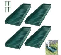 Cyrank Bloc Anti-éclaboussures de gouttière, Paquet de 4 Extensions de gouttière pour Le Drainage des eaux de Pluie, rallonge de Bec Flexible, inverseur de Bec vers Le Bas avec 8 Clous (Verte)