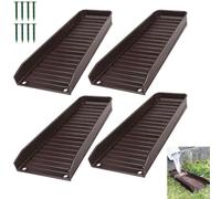 Cyrank Bloc Anti-éclaboussures de gouttière, Paquet de 4 Extensions de gouttière pour Le Drainage des eaux de Pluie, rallonge de Bec Flexible, inverseur de Bec vers Le Bas avec 8 Clous (Brun)