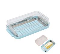 Cyrank Boîtes En Plastique Pour Beurre, Beurriers Empilables Avec Couvercle Beurrier Moderne Beurrier Rectangulaire Conteneur De Beurre Vaisselle De Beurre Avec Couteau En Acier Inoxydable(Bleu)