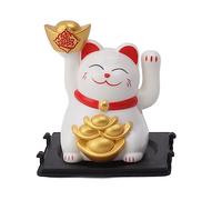 Cyrank Bran de Chat Chanceux, Chinois Solaire Chinois accueillant Maneki Neko Fengshii Fortune Chat Mignon Window Window The Dash tabrec décor de Bureau à la Maison 2in (Blanc)