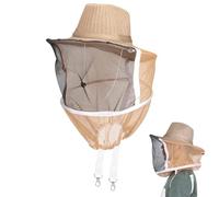 Cyrank Chapeau Moustiquaire, Chapeau D'apiculteur, Fournitures Apicoles, Chapeau De Protection D'apiculteur avec Maille Respirante pour Femmes Hommes Enfants