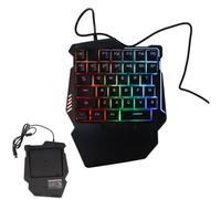Cyrank Clavier De Jeu à Une Main, 35 Touches Rétroéclairées RVB, Clavier De Jeu Mécanique Mini Filaire pour Joueur sur PC, Noir