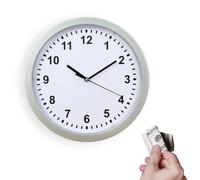 Cyrank Compartiment Secret, 10 Pouces Horloge Murale Guide de sécurité Mur Coffre - Fort caché Horloge de sécurité avec Compartiment caché Stockage caché Secret caché Horloge Vintage Grand(Argent)