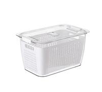 Cyrank Conteneur De Laitue pour Réfrigérateur, Récipient économiseur De Produits avec Bac De Vidange(White#1.7L)
