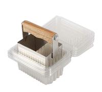 Cyrank Cutter de Miel, Gratte-Ciel en Acier Inoxydable Outils de Coupe de Miel avec boîte en Plastique Poignée en Bois Peigne à Apiculteur pour Accessoire