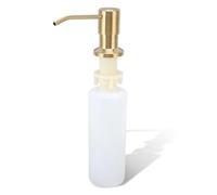 Cyrank Distributeur de liquide vaisselle de cuisine, distributeur de savon doré, distributeur de savon pour évier de cuisine, 300 ml, distributeur de liquide vaisselle encastrable pour évier, rotatif