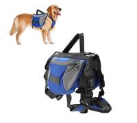 Cyrank Doggy Backpack Harnais,Sac A Dos pour Chien Camping Saddle Bag Doggy Randonnée Sac À Dos avec Ruban Réfléchissant Sac A Dos Chien Sac De Voyage pour Petits, Moyens Et Grands Chiens(L)