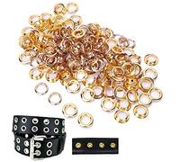 Cyrank Ensemble de 100 œillets et œillets, kit de œillets métalliques de 10mm pour Chaussures de Bricolage, Sac d'artisanat en Cuir 4 Couleurs(Or)