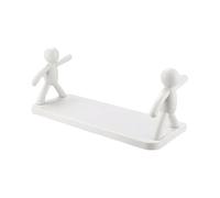 Cyrank Étagère Flottante, étagère Murale sans Trou, Petite Forme de poupée, Grande capacité, Support de Rangement Stable en Plastique pour Chambre, Salle de Bain, Cuisine, Mur(Blanc)