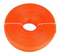 Cyrank Fil de débroussailleuse, 2,4 mm Corde de débroussailleuse Corde en Nylon Fil de Ficelle Ronde Essence Débroussailleuse Weedeater Ligne Tête de débroussailleuse Weed Eater Orange(120M)