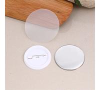 Cyrank Film De Badge, 100 Pièces Film Transparent Mylars en Plastique pour Badge Rond, Composants De Badge, Couvercles De Film De Badge Transparents, Pièces De Fabricant De Boutons(37mm)