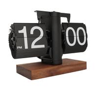 Cyrank Horloge De Bureau à Bascule, Flip Clock Horloge Flip Flap Horloge De Bureau Horloge à Rabat Rétro Horloge De Bureau Numérique à Rotation Automatique pour Salon à La Maison, Noir