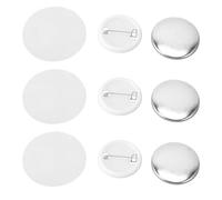 Cyrank Lot de 100 badges - Accessoires pour fabricant de boutons - 32 mm - Pièces pour fabrication de boutons en métal