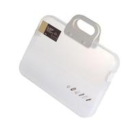 Cyrank Mallette De Projet Portable avec Poignée, Boîte De Rangement De Documents De Bureau A4 De Grande Capacité, étui De Transport De Fichiers De Stockage Transparent (Blanc)