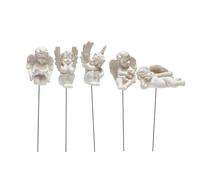 Cyrank Mini Cupidon Statue 5pcs, Figurine Ange, Statue d'ange, Statuette d'ange en résine, Mini Résine Ange Sculpture Mignon Miniature Ange Jardin Enjeux Affichage Ornement Bureau Figurines Décor