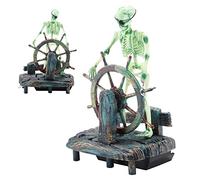 Cyrank Ornement D'aquarium, Squelette Actif À Air Comprimé Ornement De Capitaine Pirate Décoration De Paysage D'aquarium Décoration D'aquarium Amusante pour Aquarium d'eau Douce Et d'eau Salée