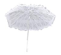 Cyrank Parapluie de parasol en dentelle blanche, parapluie de mariage en dentelle vintage Parapluies de broderie Accessoires de photo de mariée romantique Accessoire de costume de dame