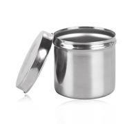 Cyrank Pot De Boule De Coton, Récipient En Acier Inoxydable Pour Boules De Coton Pot Avec Couvercle Boîte De Rangement Pour Pansements, Gaze Et Boules