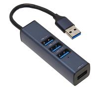Cyrank Répartiteur USB Hub 3.0, Hub USB De Données Ultra Fin avec Trou De Stockage, Extenseur Multiport Extra Fin à 4 Ports pour Ordinateur De Bureau PC