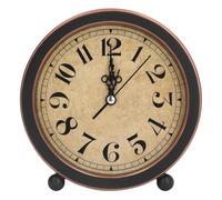 Cyrank Réveil analogique rétro Vintage, réveil Rond, Petite Horloge de Bureau, Super silencieuse, sans tic-tac, Petite Horloge pour la décoration intérieure