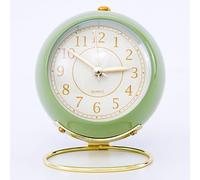 Cyrank Réveil De Chevet, reveil analogique, réveil mécanique, sans Tic-tac Alimenté par Batterie, Petite Horloge De Chevet, Réveil Silencieux, Horloge Analogique pour Bureau De Chambre(Vert)