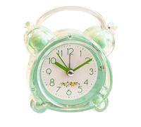 Cyrank Réveil pour Enfants, Réveil De Dessin Animé Mignon, Horloge D'entraînement Au Sommeil pour Tout-Petits, Double Réveil à Piles, Design Silencieux pour Table De Chambre à Coucher(Vert)