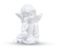 Cyrank Statue d'ange, Statuette d'ange en résine, Petit Figurine d'ange Endormi Adorable Sculpture d'ange pour Décoration de Jardin Intérieur Extérieur, 6cm