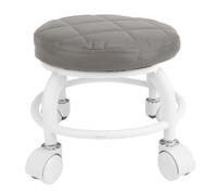 Cyrank Tabouret Roulant Bas, Chaise roulante Ronde pour Le Bureau à Domicile (Grise)