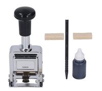 Cyrank Tampon Numérique Auto-encreur, Machine De Numérotation Automatique Tampon Numéroteur Auto-encreur Kit De Tampons Numériques en Alliage De Zinc avec Encre pour Numéro De Série De Billet