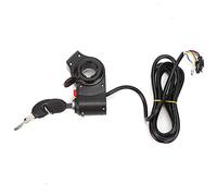 Cyrank Throttle Grips, Red Screen Thumb Lock and Switch Universal Electric Bicycle Handlebar Bicycle Throttle Grip for Electric Scooters
