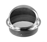 CYRENT Aérateur mural extérieur rond en acier inoxydable chromé avec grille anti-courants d'air pour cuisine et salle de bain (200 mm)